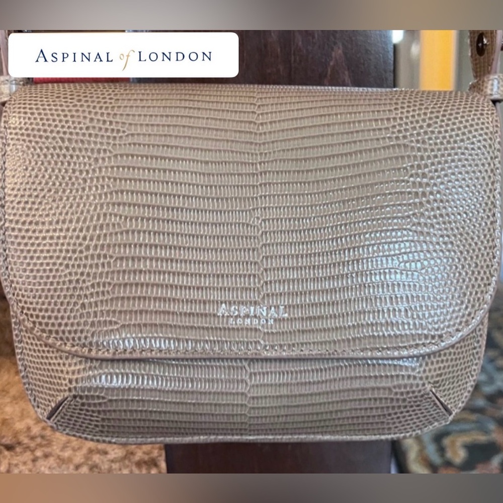 ✳️ Aspinal of London Ella Crossbody Bag - RARE Lizard Embossed Calf Leather